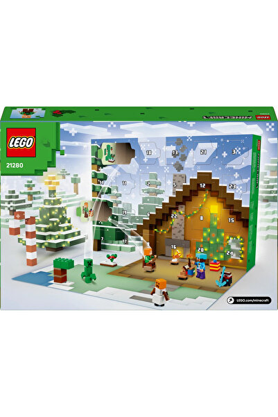 LEGO ® Minecraft® 2025 Yılbaşı Takvimi 21280 - 7+ Çocuklar için Yaratıcı Oyuncak Yapım Seti (300P)