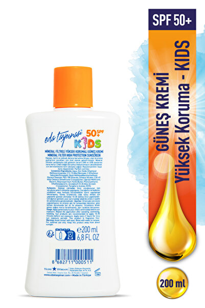 Eda Taşpınar Mineral Filtreli Yüksek Korumalı Güneş Kremi Spf 50 Kids -200ml (EGX83)