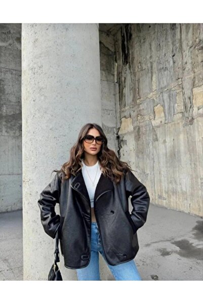 zoe star Black Oversize Women's Jacket