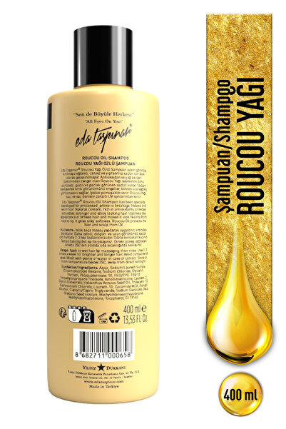 Eda Taşpınar Roucou Yağı Özlü Şampuan, İşlem Görmüş Saçlar, Büyüleyen Saç Bakım Serisi, 400 ml