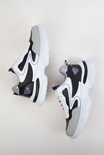 SOHO White-Black-Lilac Women's Sneaker 20834