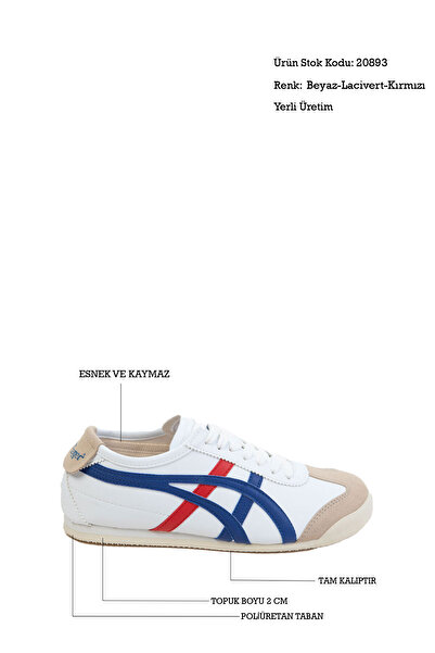 SOHO Weiß-Marineblau-Rot Unisex Sneaker 20893