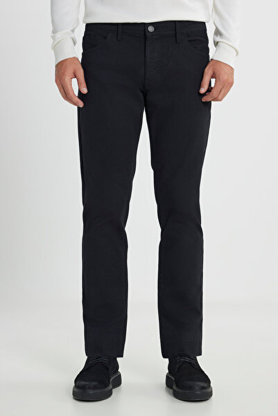 ALTINYILDIZ CLASSICS Erkek Siyah Slim Fit Dar Kesim Pamuklu Esnek Armürlü 5 Cep Pantolon