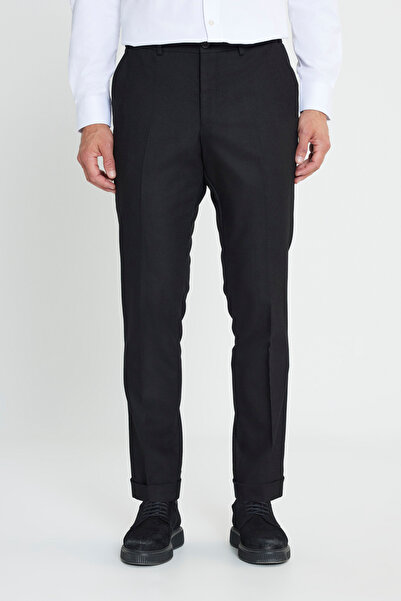 ALTINYILDIZ CLASSICS Altınyıldız Classics Ελαστική μέση Slim Fit Μαύρο Ανδρικό Παντελόνι ACE012510153_PANTALON CLASSIC SIDE C