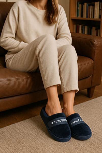Beyond Navy Blue Women's Velvet Gondola Slippers Byndkdf03