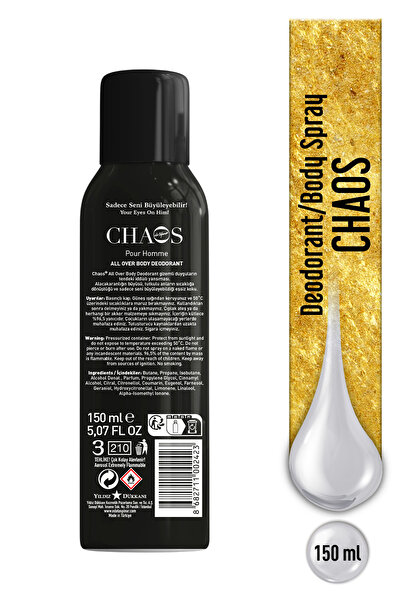 Eda Taşpınar Chaos Erkek Deodorant - 150 ml (EGX97)