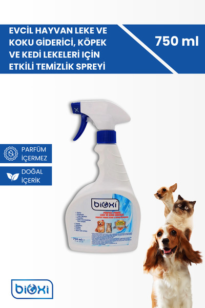 Bioxi Evcil Hayvan Leke Ve Koku Giderici, Köpek Ve Kedi Lekeleri Için Etkili Temizlik Spreyi 750 ml