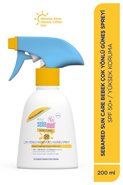 Sebamed Bebek Güneş Spreyi SPF 50+ 200 ml %98 UVA Korumalı UVB Filtreli Koruyucu Yüksek Koruma Hassas
