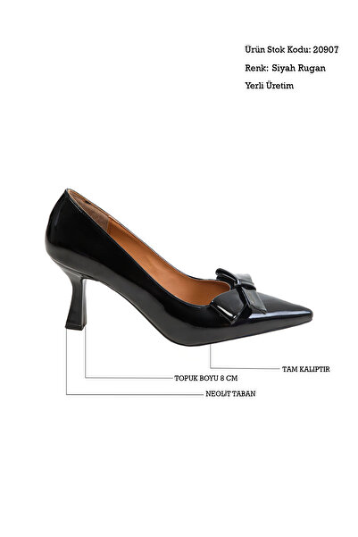 SOHO Pantofi clasici cu toc pentru femei din piele lacuita neagra 20907