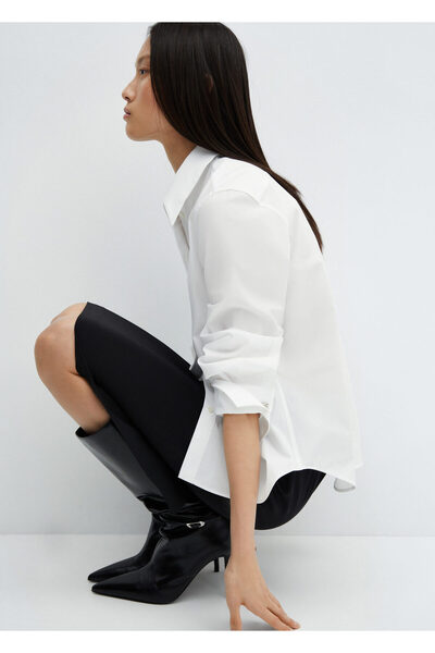 MANGO Γυναικείο πουκάμισο Kirik White 57069113