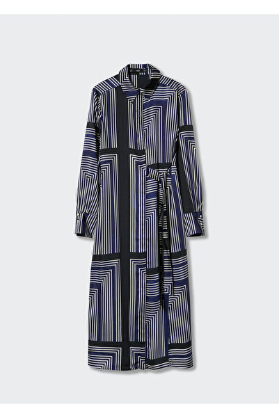MANGO Woman Μπλε γυναικείο φόρεμα37017771