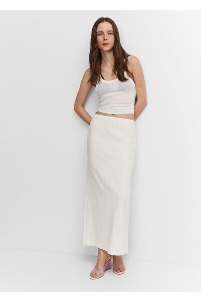 MANGO Woman Beyaz Kadın Etek  47009028