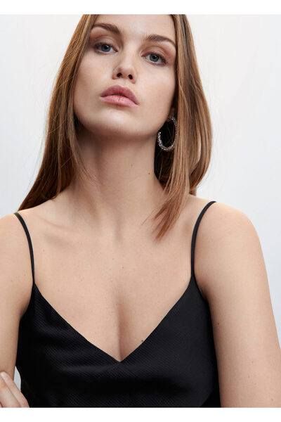 MANGO Woman Siyah Kadın Elbise  37099094