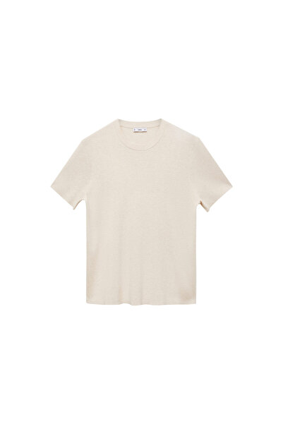 MANGO Ανδρικό T-Shirt Sand 77180583