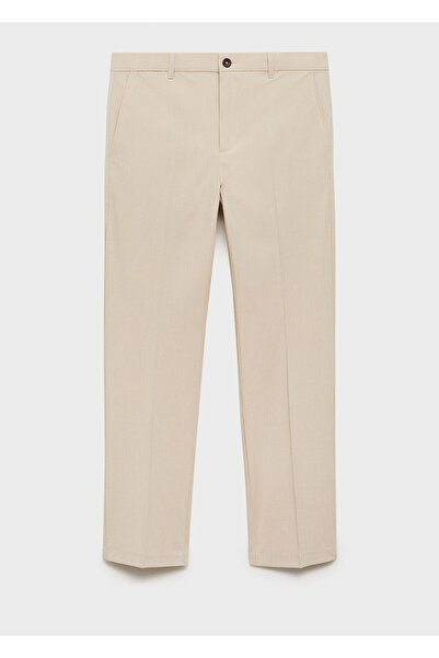 MANGO Beige Men's Trousers 87032889