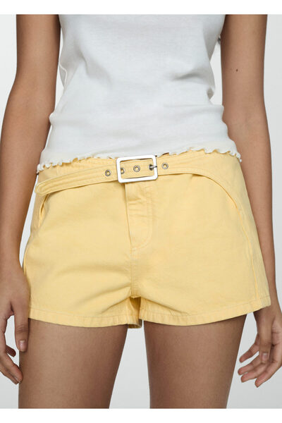 MANGO Woman Kadın Sarı Şort & Bermuda 67087910