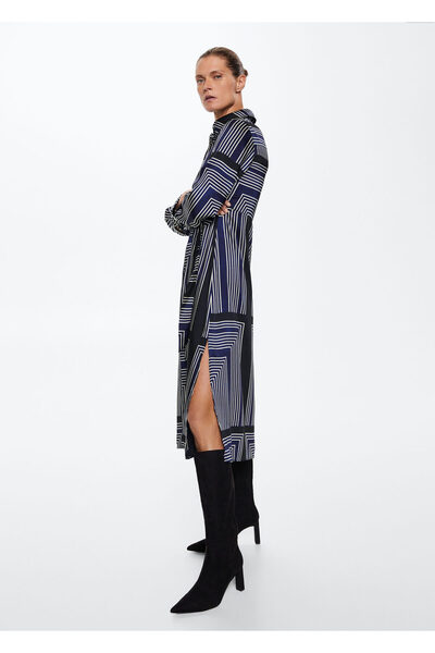 MANGO Woman Mavi Kadın Elbise  37017771