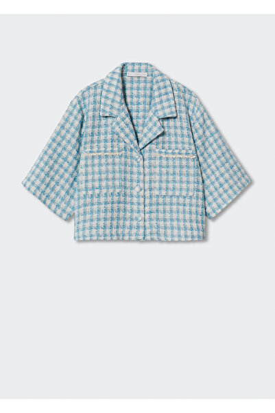 MANGO Woman Mavi Kadın Gömlek 37077726