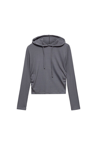 MANGO Kömür Rengi Kız Çocuk Sweatshirt 77098271