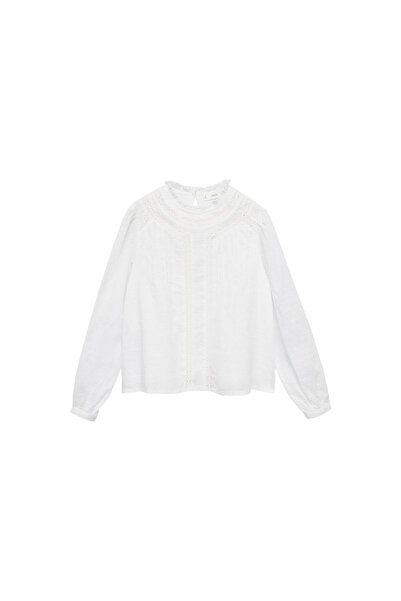 MANGO Bluză albă pentru fetiță 77094764