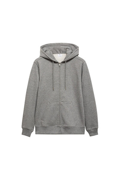 MANGO Ανδρικό φούτερ Metal Grey 77907118