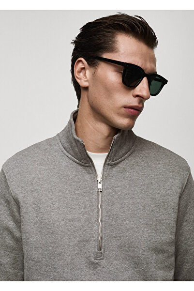 MANGO Metal Grisi Erkek Sweatshirt 77907119