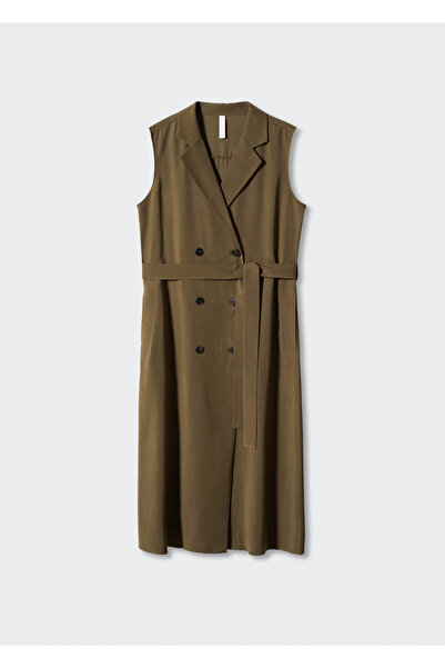 MANGO Χακί Γυναικείο Φόρεμα - Μοντέλο47095652