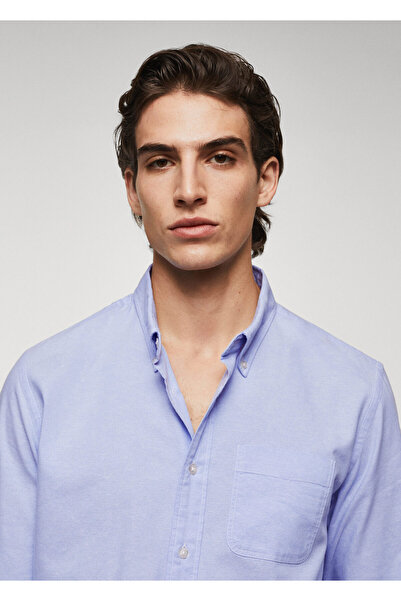 MANGO Man Erkek Gök mavisi Gömlek