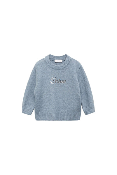 MANGO Açık Gri Kız Bebek Kazak 77009247