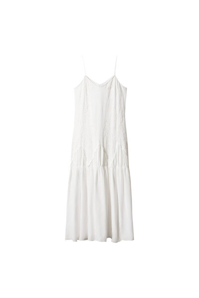 MANGO Kids Beyaz Kız Çocuk Elbise  47046316