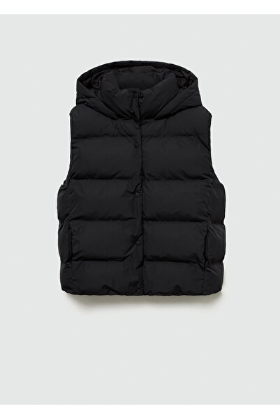 MANGO Woman Черен елек за момиче 77035630