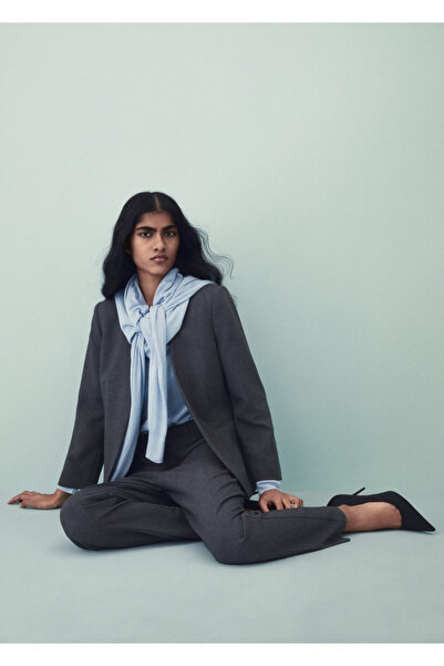 MANGO Woman Жіночі світло-сірі штани