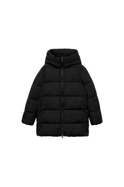 MANGO Dámský černý kabát 77097640