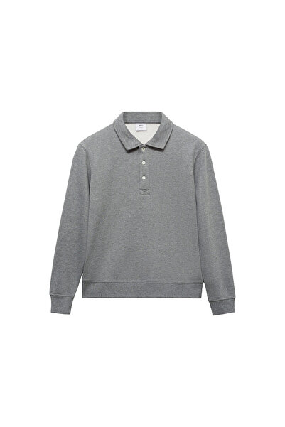 MANGO Metal Grisi Erkek Sweatshirt 77927113