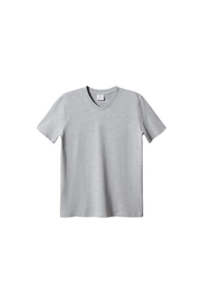 MANGO Metal Gray Men's T-Shirt 57201053