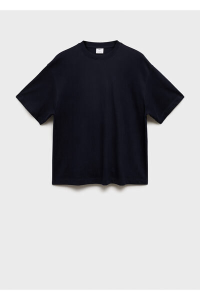 MANGO Ανδρικό μπλουζάκι Navy Blue 77055638