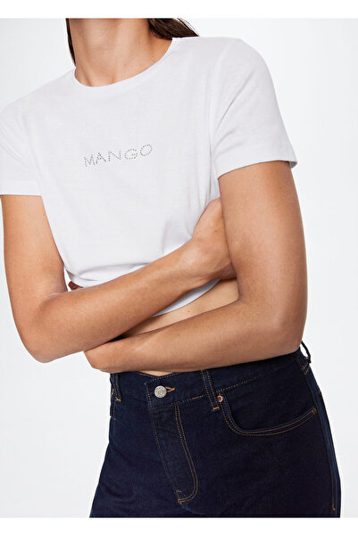 MANGO Woman Tricou alb pentru femei 37017107