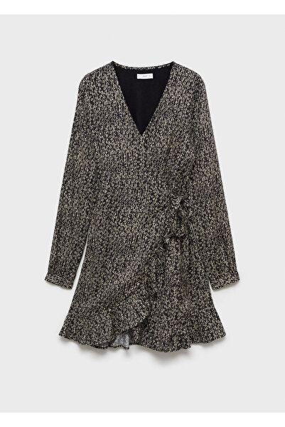 MANGO Kömür Rengi Kız Çocuk Elbise 77067703