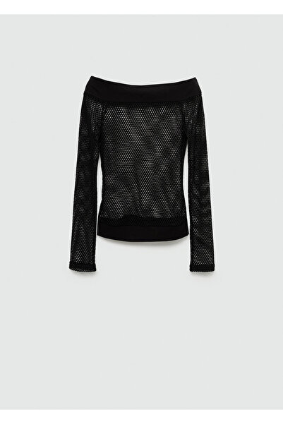 MANGO Black Women's T-Shirt 77082534