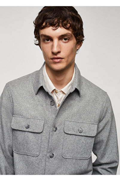 MANGO Gri Erkek Gömlek 57005960