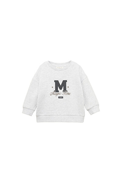 MANGO Açık Gri Kız Bebek Sweatshirt 77076733