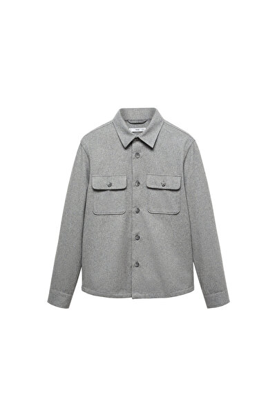 MANGO Gri Erkek Gömlek 57005960