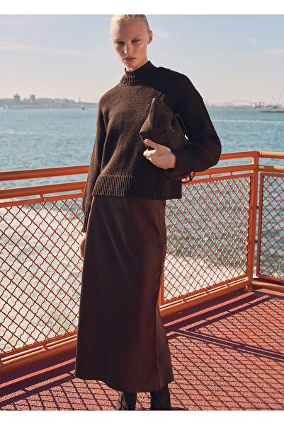 MANGO Kahverengi Kadın Kazak 87020457