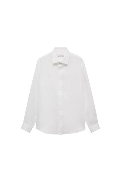 MANGO Λευκό ανδρικό πουκάμισο 77020580