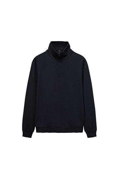 MANGO Ανδρικό φούτερ Navy Blue 77025969