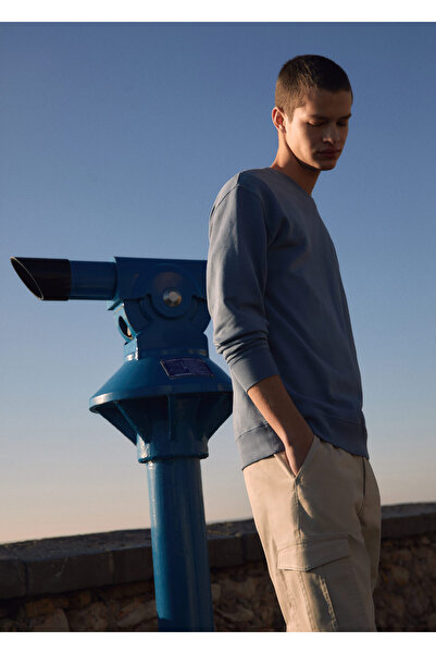 MANGO Kids Mavi Erkek Çocuk Sweatshirt  47053256