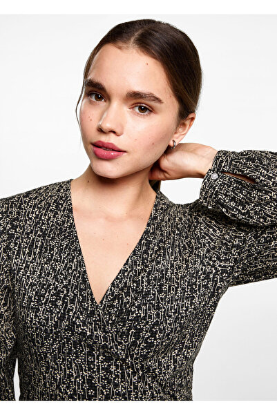 MANGO Kömür Rengi Kız Çocuk Elbise 77067703