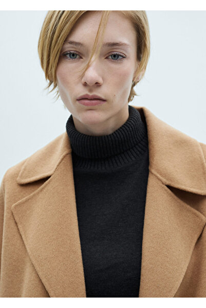 MANGO Woman El Yapımı Kemerli Yün Palto