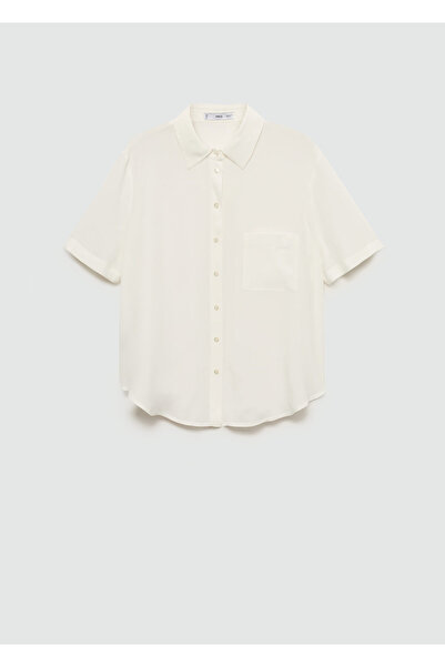 MANGO Kirik Beyaz Kadın Gömlek 17140346