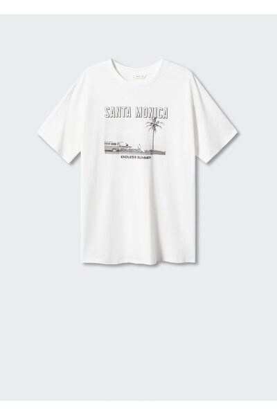 MANGO Kids Off White Boy T-Shirt 47037831